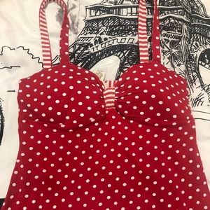 Red polka dot top